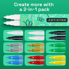 2 White Acrylic Paint Pens Extra Fine Tip 0.7mm Markers Rock Glass Wood Ceramic