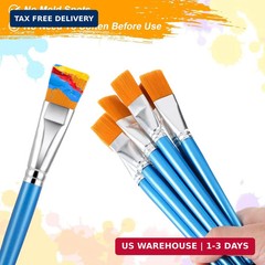 10 Pcs Flat Paint Brushes for Acrylic Painting 1 Inch Flat Watercolor Brushes Bl