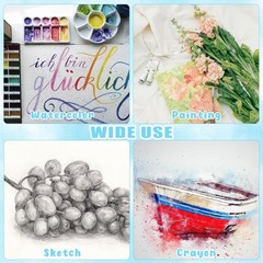 120 Sheets 100% Cotton Watercolor Paper Bulk, 8.5″ x 11″ 120 Sheets, White