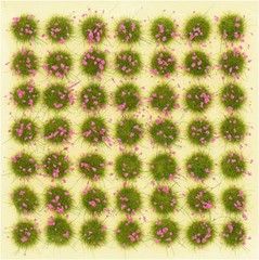 245pcs Flower Cluster Grass Tufts Self Adhesive Artificial Grass Model Miniature
