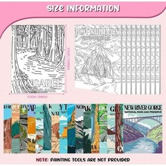 Pre-Drawn Canvas Paint Kit for Adults 8×10” 16-Piece National Parks Art Set New