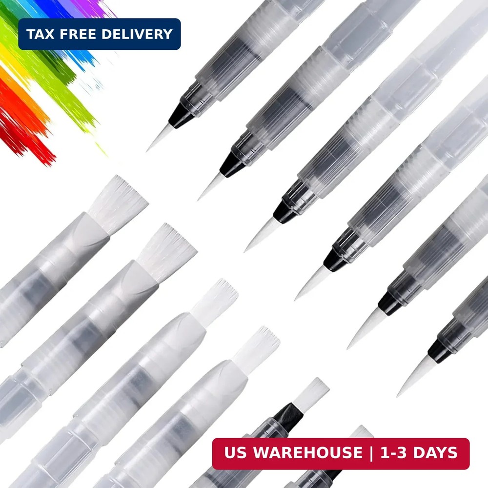 UPINS 6 Piece Water Color Brush Pen Set, Watercolor Paint Pens for Painting Mark