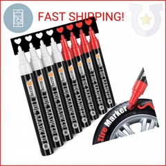 SELEAD Tire Marker White Red – 8 Pack Paint Pens for Car Tires Lettering, Premiu
