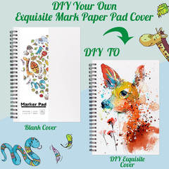 135Lb/200Gsm Marker Paper Pad, 5.5×8.5In Double Sided Bleedproof Marker Sketchbo