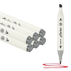 Dual Tip Alcohol Art Markers, 6 Pcs White Alcohol Markers Pen, Brown
