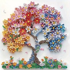 SHICERNHJ 5D Diamond Art Kits for Adults 12 inches x 12 inches, Flower Tree