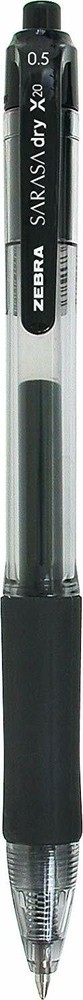 Zebra Sarasa X20 Dry Gel Retractable Pen, 0.5mm Fine, Choose Color & Pack Size