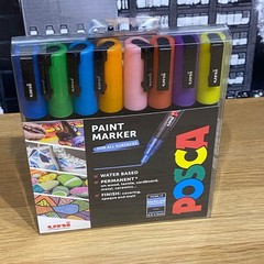 Uni Posca Paint Marker Pens Medium Bullet Tip Metallic Colours PC-5M (Set of 8)