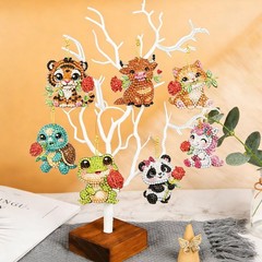 Masendp 8 Piece 5D DIY Animal Diamond Painting Animals, Multiple animals