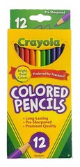Crayola Colored Pencils Bright Bold Assorted Colors 12 Count Multicolor