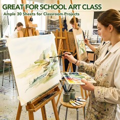 30 Sheets Large Watercolor Paper, 22×30 Inches Cold Press inches, White