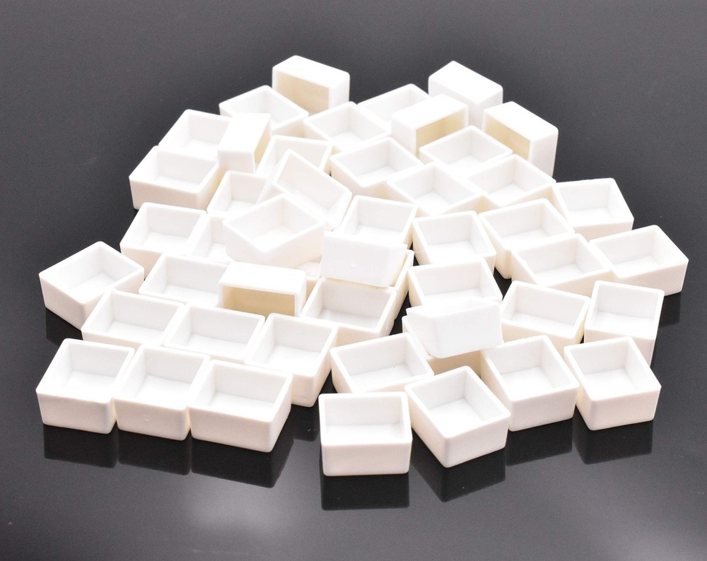 50pcs White Plastic Half Pans Empty Watercolor Paint Pans for Art