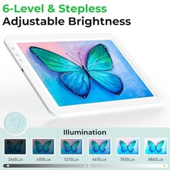 Cordless Diamond Art Light Board for Tracing, Light Box for A4 White&Mint Green