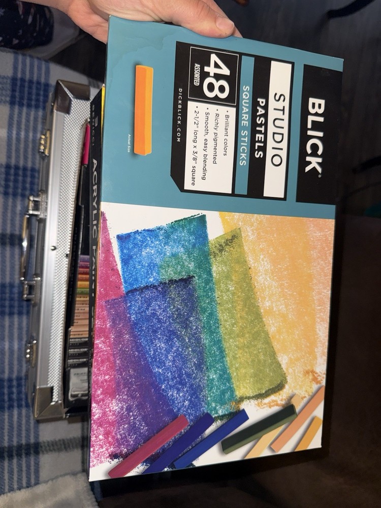 Blick Studio Pastels Square Sticks 48 Multicolor Soft & Hard Pastels Set