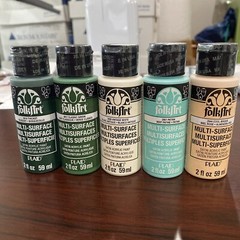 Set Of 5 FolkArt Craft Paint Multi-Surface Satin Folk Art Acrylic Water Based