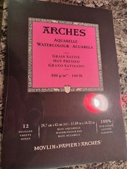 Arches Watercolor Paper Pad, 140 pound, Hot Press, 11.69″x16.53″