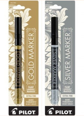 Pilot Permanent Paint Marker X-Fine Point 2/Pk Gold Silver Office School Art