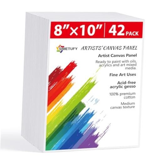 Set of 42 Canvas Boards for Painting 8×10 Inches – Set of 42