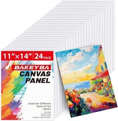 Canvas Boards for Painting 24 Pack, 11×14 Inch Canvas Panels, 100% Cotton Whi…