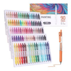 languo Retractable Acrylic Gel Pens for Coloring, 90 Colors Click Acrylic Pai…
