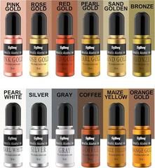 Metallic Alcohol Ink Set – 24 Colors, 10ml Each, Shimmer Mixatives for Resin,…
