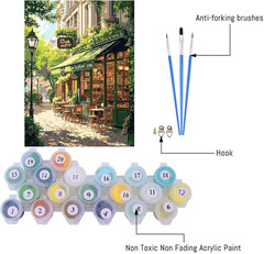 Paint by Numbers Kit for Adults, Easy Street Cafe Adult Paint by Number Kits on