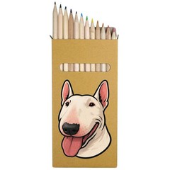 12 x ‘Bull Terrier Portrait’ Long Colour Pencils (PE00084719)