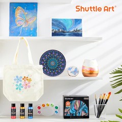 Shuttle Art Metallic Acrylic Paint Set, 20 Colors Metallic Paint in Bottles (60m