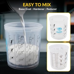 50 Disposable Paint Cups with Lids 20 oz, 190-Micron, 2 Paint Mixing Cups wit…