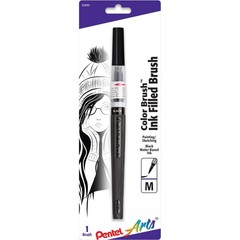 Pentel Color Brush Pen, Black (GFLBP101) 1 Count (Pack of 1),