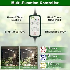 Grow Light for Indoor Plant, 6000K Full Spectrum Plant Lamp with Red Blue White