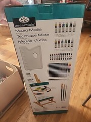 Royal Langnickel Mixed Media Acrylic Paint Pencils Brushes Easel 45 Pc Paint Set