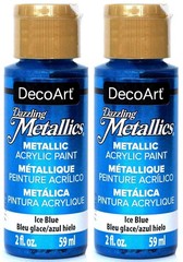 2-Pack – DecoArt Dazzling Metallics Acrylic Colors 2 Fl Oz (Pack of 2), Blue