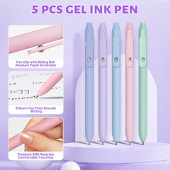 42 Pack Gel Pens for Coloring Books, 5 Gel Pen 0.5Mm Black Ink, 12 Vibrant Spark