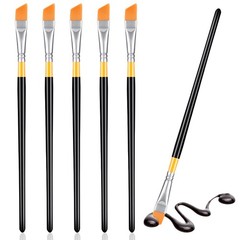 6 Pcs Acrylic Paint Brushes Angled Flat Art Brush Set Angular Paint Brushes O…