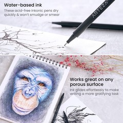 Inkonic Fineliner Pens, Set of 120, 0.4 mm Fine Tip Markers for Drawing, Jour…