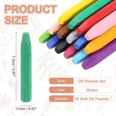 16PCS Oil Pastels Set, Soft Oil Colored Drawing Pastels, Green