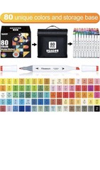 Alcohol Art Markers 80 Colors Fine & Chisel Dual Tip Marker Set Permanent Art