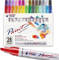 Waterproof & Fade-Resistant 28 Color Paint Markers – Perfect for Creative Crafts