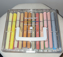 Shuttle Art Acrylic Marker Set, Multicolor Assorted Colors, Plastic Storage Case