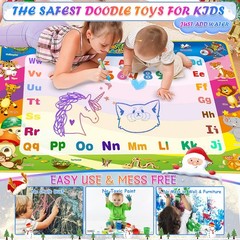 Wedopro Toddler Toys Water Doodle Mat 40 X 30 Inch Mess Coloring Drawing