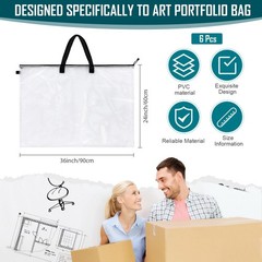 6 Pcs Art Portfolio Bag Bulk 24 x 36 Inch Large Posters Storage Bag Black Por…