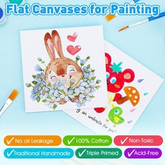 FUMILE 4×4 Mini Canvas for Painting, 20 Pack Small Canvases 4x4in, white