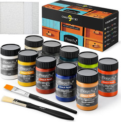 15 Pcs Chalk Furniture Paint Set, 9 Colors Ultra Matte Finish Acrylic Craft Pain