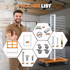 50-Shelf Heavy Duty Paint Drying Rack with Locking Casters – Space Saver