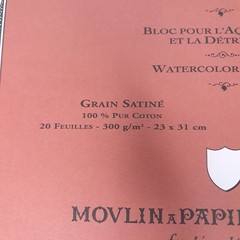 AQUARELLE ARCHES Hot Pressed GRAIN Satine Watercolor Block 9” x 12” 140 Lbs