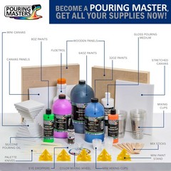 12 Color Special Effects 8-Ounce Pouring Paint Kit – Water Based Acrylic