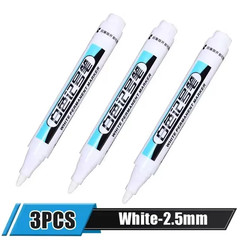 0.7/1.0/2.5MM White Permanent Marker Pens Markers Paint Pen for Wood Plastic Lea