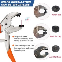 Snap Fasteners Kit Heavy Duty 15mm Marine Stainless Steel MinliGUY Tool 60-Set