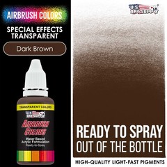 US Art Supply 1-Ounce Transparent Dark Brown Airbrush Paint